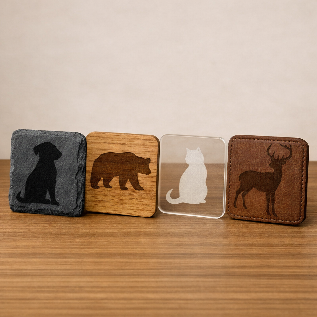 Animal Inspired Coaster Set - Silhouettes – Premium Engraved Drink Coasters