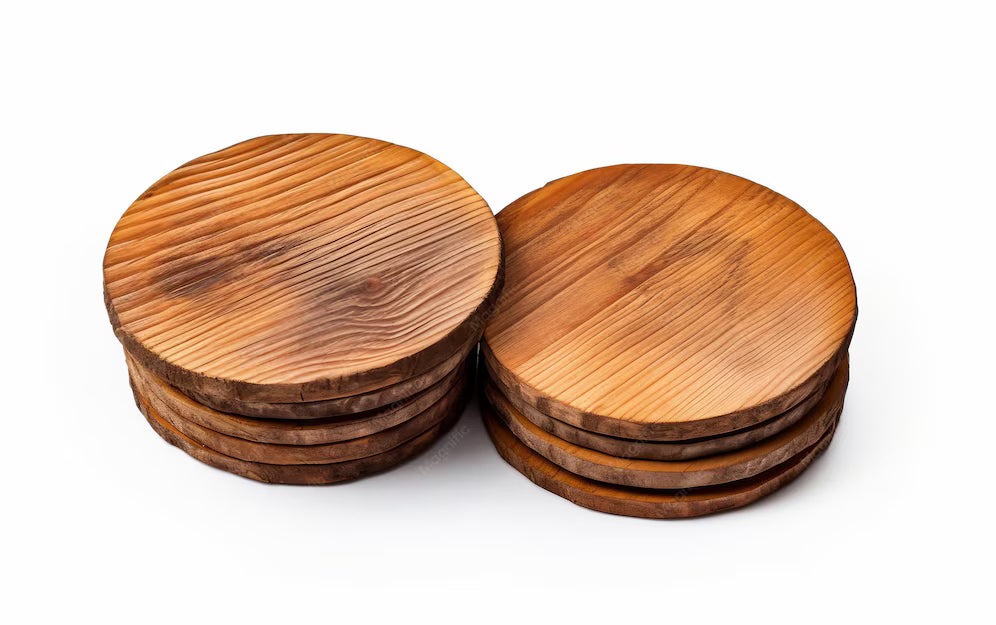 Handcrafted Wood Coaster Set – Premium Hardwood (Set of 4)